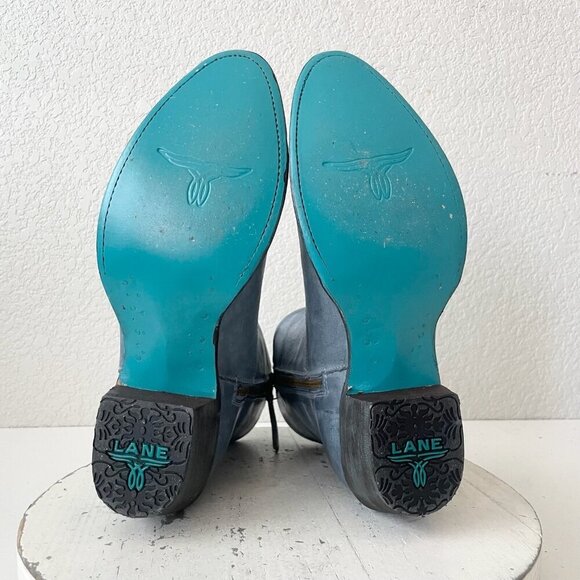 Lane Boots PLAIN JANE Womens Cowboy Bootie 9 Blue Western Cowgirl Ankle Boots - Picture 8 of 11